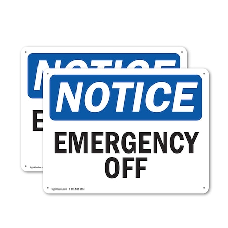 Signmission Emergency Off, 24 in W x Rectangle, Plastic OS-2PACK-NS-P-1824-L-11864